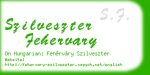 szilveszter fehervary business card